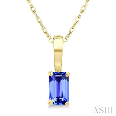 Emerald Shape Gemstone Solitaire Pendant
