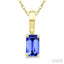 Emerald Shape Gemstone Solitaire Pendant