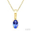 Oval Shape Gemstone Solitaire Pendant