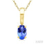 Oval Shape Gemstone Solitaire Pendant