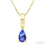Pear Shape Gemstone Solitaire Pendant