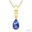 Pear Shape Gemstone Solitaire Pendant