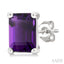 Emerald Shape Gemstone Stud Earrings