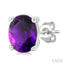 Oval Shape Gemstone Stud Earrings