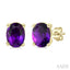 Oval Shape Gemstone Stud Earrings