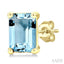 Emerald Shape Gemstone Stud Earrings