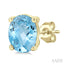 Oval Shape Gemstone Stud Earrings
