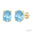Oval Shape Gemstone Stud Earrings