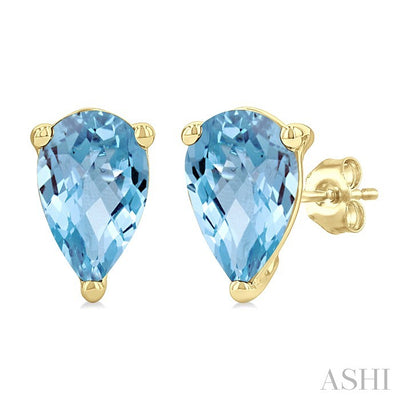 Pear Shape Gemstone Stud Earrings