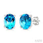 Oval Shape Gemstone Stud Earrings