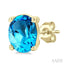 Oval Shape Gemstone Stud Earrings