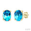 Oval Shape Gemstone Stud Earrings