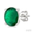 Oval Shape Gemstone Stud Earrings
