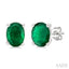 Oval Shape Gemstone Stud Earrings