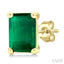 Emerald Shape Gemstone Stud Earrings