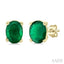 Oval Shape Gemstone Stud Earrings