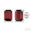 Emerald Shape Gemstone Stud Earrings