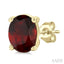Oval Shape Gemstone Stud Earrings