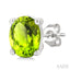 Oval Shape Gemstone Stud Earrings