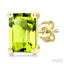 Emerald Shape Gemstone Stud Earrings