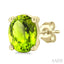 Oval Shape Gemstone Stud Earrings