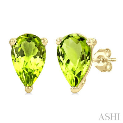 Pear Shape Gemstone Stud Earrings