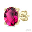 Oval Shape Gemstone Stud Earrings