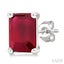Emerald Shape Gemstone Stud Earrings