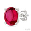 Oval Shape Gemstone Stud Earrings