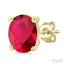 Oval Shape Gemstone Stud Earrings