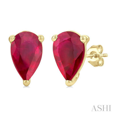 Pear Shape Gemstone Stud Earrings
