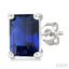 Emerald Shape Gemstone Stud Earrings