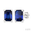 Emerald Shape Gemstone Stud Earrings