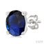 Oval Shape Gemstone Stud Earrings