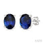 Oval Shape Gemstone Stud Earrings