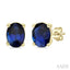 Oval Shape Gemstone Stud Earrings