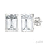 Emerald Shape Gemstone Stud Earrings