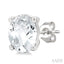 Oval Shape Gemstone Stud Earrings