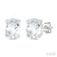 Oval Shape Gemstone Stud Earrings