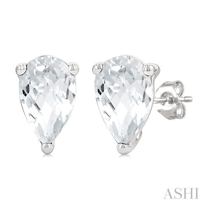 Pear Shape Gemstone Stud Earrings