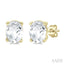 Oval Shape Gemstone Stud Earrings