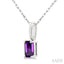 Emerald Shape Gemstone Solitaire Pendant