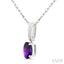 Oval Shape Gemstone Solitaire Pendant