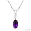 Oval Shape Gemstone Solitaire Pendant