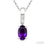 Oval Shape Gemstone Solitaire Pendant