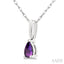 Pear Shape Gemstone Solitaire Pendant