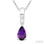 Pear Shape Gemstone Solitaire Pendant