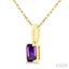 Emerald Shape Gemstone Solitaire Pendant