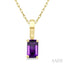 Emerald Shape Gemstone Solitaire Pendant
