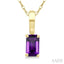 Emerald Shape Gemstone Solitaire Pendant